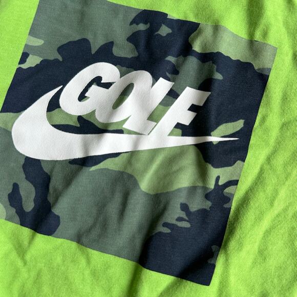 Nike Golf Green Camo Logo Short Sleeve Tee - Boys L - Picture 2 of 3